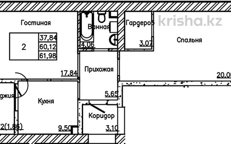 2-комнатная квартира · 53.2 м² · 4/9 этаж, Мухамеджан Тынышбайулы 10 за ~ 33.5 млн ₸ в Астане, Сарайшык р-н — фото 17
