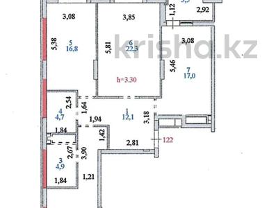 3-комнатная квартира, 104 м², 15/16 этаж, Сарайшык — Кунаева за 86 млн 〒 в Астане, Есильский р-н