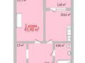1-комнатная квартира, 43.04 м², 14/14 этаж, Набережная 44 за ~ 20.9 млн 〒 в Костанае — фото 2