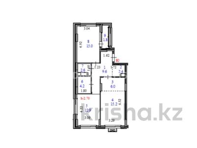 3-комнатная квартира, 69.7 м², 9/9 этаж, А102 за ~ 23.7 млн 〒 в Астане, Алматы р-н