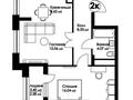 2-комнатная квартира · 54.5 м² · 3/9 этаж, Нажимеденова 29 за 24.5 млн ₸ в Астане, Сарайшык р-н — фото 2