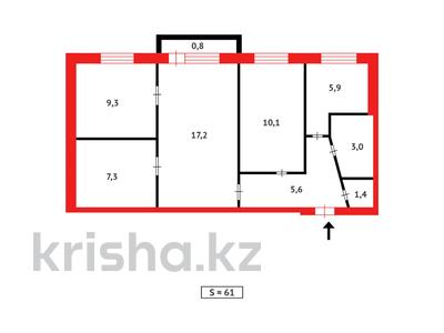 4-бөлмелі пәтер · 61 м² · 5/5 қабат, мкр Новый Город, пр. Н.Абдирова, бағасы: 17 млн ₸ в Караганде, Казыбек би р-н