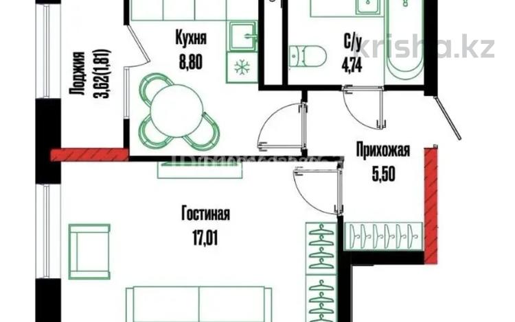 1-комнатная квартира · 39 м² · 6/19 этаж, Жошы хан 12 за 32.5 млн 〒 в Астане, Есильский р-н — фото 2