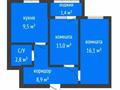 2-комнатная квартира · 51.4 м² · 2/5 этаж, Юбилейный 47 за 24.5 млн ₸ в Костанае — фото 2