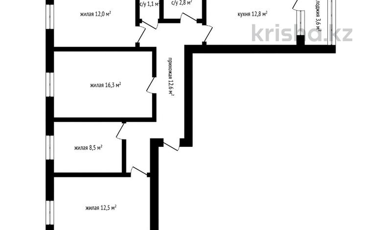 4-комнатная квартира · 90 м² · 3/6 этаж, городок Строителей за ~ 32.7 млн ₸ в Кокшетау — фото 2