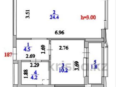 1-комнатная квартира · 45.1 м² · 2/21 этаж, Бухар жырау 20 за 45 млн ₸ в Астане, Нура р-н
