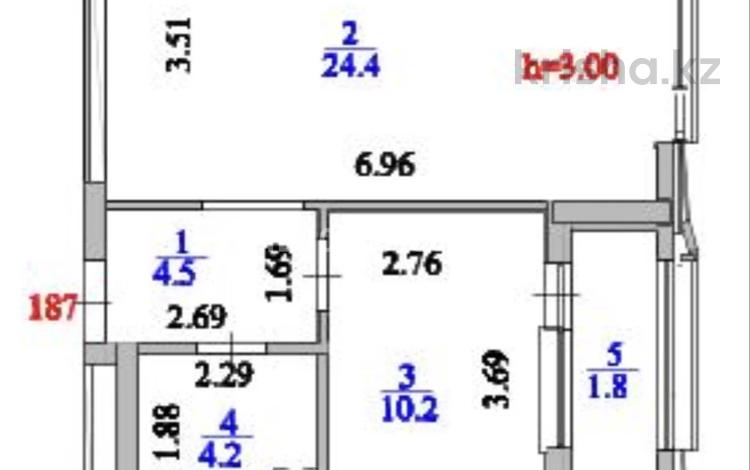 1-комнатная квартира · 45.1 м² · 2/21 этаж, Бухар жырау 20 за 45 млн ₸ в Астане, Нура р-н — фото 2
