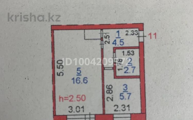 1-комнатная квартира · 30.3 м² · 4/5 этаж, Тауелсыздык 112 — Гостиница медеу за 13.5 млн 〒 в Костанае — фото 2