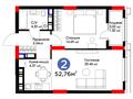 2-бөлмелі пәтер, 52.76 м², Мангилик Ел 61, бағасы: ~ 33.1 млн 〒 в Астане, Есильский р-н — фото 2