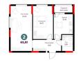 3-бөлмелі пәтер · 65.81 м² · 11/12 қабат, Шамши Калдаяков — ОКНА НА КАЛДАЯКОВА, бағасы: ~ 34.5 млн ₸ в Астане, Сарайшык р-н — фото 2