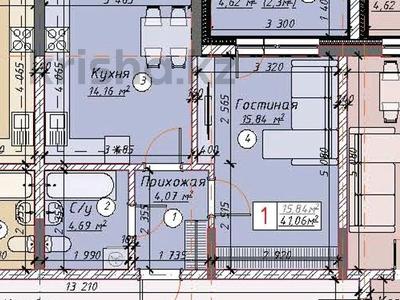 1-комнатная квартира · 41.06 м² · 10/14 этаж, Айтматова 57 за ~ 23.2 млн ₸ в Астане, Нура р-н