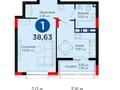 1-бөлмелі пәтер, 38.65 м², 8/9 қабат, Фаризы Онгарсыновой 6/2 — Фариза Онгарсынова, бағасы: 23.4 млн 〒 в Астане, Есильский р-н — фото 12