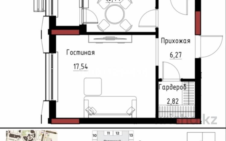 1-бөлмелі пәтер · 43 м² · 5/12 қабат, Пересечение пр. Мәңгілік Ел и ул. Хусейн бен Талал 9/3 23, бағасы: 35 млн ₸ в Астане, Есильский р-н — фото 2