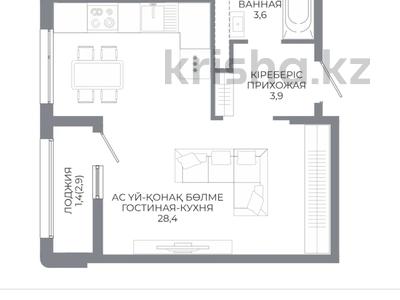 1-комнатная квартира · 37.3 м² · 2/9 этаж, Ахмет Байтурсынулы 10/3 — ЕСТЬ ЕЩЕ ВАРИАНТЫ, БЕЗ КОМИССИИ, 313 425 473 за ~ 19.8 млн ₸ в Астане, Сарайшык р-н