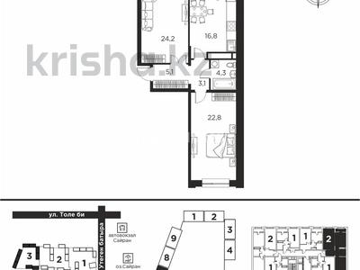 2-бөлмелі пәтер, 78 м², 6/16 қабат, мкр Сайран, Утеген батыра 11, бағасы: 46 млн 〒 в Алматы, Ауэзовский р-н