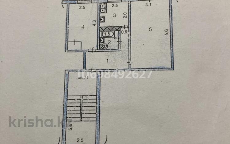2-бөлмелі пәтер · 42.7 м² · 3/5 қабат, Қалдаяқова 4/5 — Каспи банк, бағасы: 18.5 млн ₸ в Шымкенте, Аль-Фарабийский р-н — фото 2