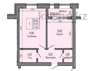 1-комнатная квартира, 47.89 м², 2/5 этаж, мкр. Алтын орда за 14.5 млн 〒 в Актобе, мкр. Алтын орда