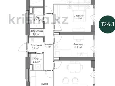 4-комнатная квартира · 124.1 м² · 4/8 этаж, Габдулина 14 — Байтурсынова за 144 млн ₸ в Алматы, Бостандыкский р-н