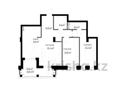 3-бөлмелі пәтер · 102.6 м², мкр Михайловка , Аманжолова 100, бағасы: ~ 67.8 млн ₸ в Караганде, Казыбек би р-н