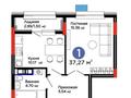 1-комнатная квартира · 37.27 м² · 8/9 этаж, Е-321 6/2 за 26.5 млн ₸ в Астане, Есильский р-н
