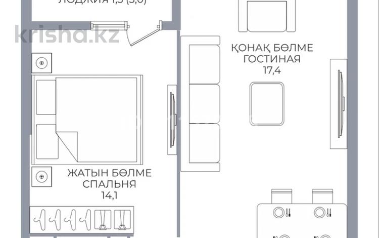 2-бөлмелі пәтер · 51 м² · 10/16 қабат, Каныша Сатпаева 90/55Б, бағасы: 46 млн ₸ в Алматы, Бостандыкский р-н — фото 2