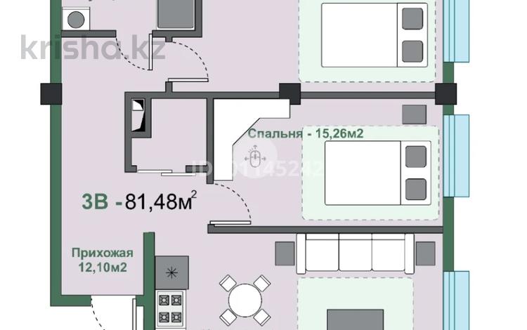 3-бөлмелі пәтер · 87 м² · 5/5 қабат, Алатау 36, бағасы: 43.2 млн ₸ в Алматы, Турксибский р-н — фото 2