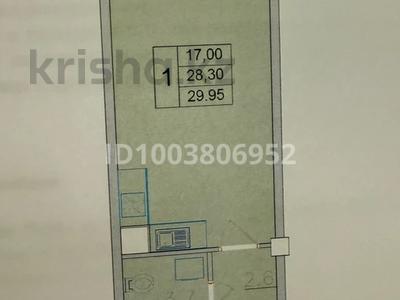1-комнатная квартира · 28.9 м² · 5/16 этаж, Ауэзова 2/8 за 22 млн 〒 в Алматы, Алмалинский р-н