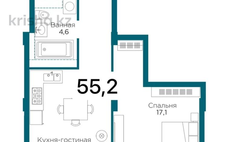 1-бөлмелі пәтер, 55.2 м², 5 қабат, 9, бағасы: ~ 29.1 млн 〒 в Астане, Алматы р-н — фото 2