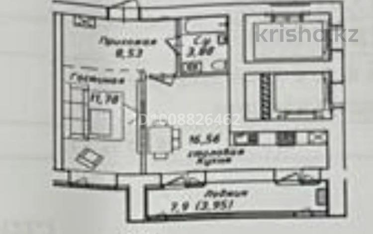 1-бөлмелі пәтер · 44.7 м² · 5/12 қабат, Жумекен Нажимеденов 38, бағасы: 25 млн ₸ в Астане, Алматы р-н — фото 2