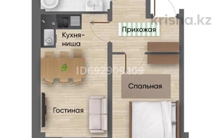 1-бөлмелі пәтер, 38.5 м², 2/3 қабат, Аубакирова 12/45а — Рядом с Гресом, бағасы: 14.9 млн 〒 в  — фото 2