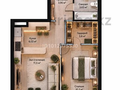 1-бөлмелі пәтер · 38 м² · 2/6 қабат, Ахметова улица 39г, бағасы: 18 млн ₸ в 
