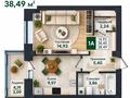1-бөлмелі пәтер · 38.5 м² · 5/9 қабат, Е-779 32, бағасы: 19.9 млн ₸ в Астане, Есильский р-н