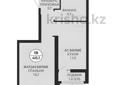 1-бөлмелі пәтер · 40.1 м² · 7/20 қабат, Толе би 19а — БЕЗ КОМИССИИ, бағасы: ~ 21 млн ₸ в Астане, Нура р-н
