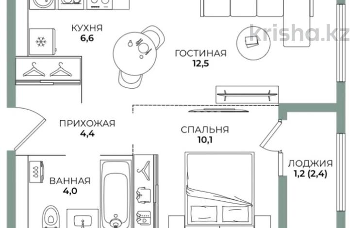 2-комнатная квартира · 38.8 м² · 8/9 этаж, мкр Ботакоз 5 — Рыскулова-Момышулы за 30.5 млн ₸ в Алматы, Алатауский р-н — фото 2