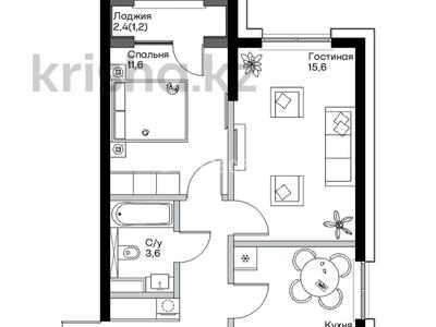 2-комнатная квартира · 52.1 м² · 3/7 этаж, Алатауская трасса 15 за 26 млн ₸ в Алматы, Медеуский р-н
