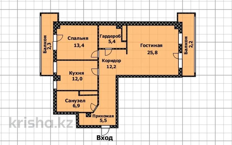2-комнатная квартира, 86 м², 10/13 этаж, Абая 63 за 38.5 млн 〒 в Астане, р-н Байконур — фото 13