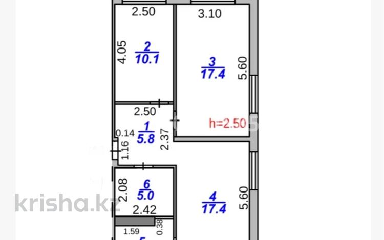 3-комнатная квартира · 61 м² · 1/5 этаж, мкр Новый Город — Район Юбилейного магазина