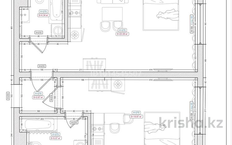 2-бөлмелі пәтер · 58 м² · 6/12 қабат, Утепова, бағасы: 55 млн ₸ в Алматы, Бостандыкский р-н — фото 2