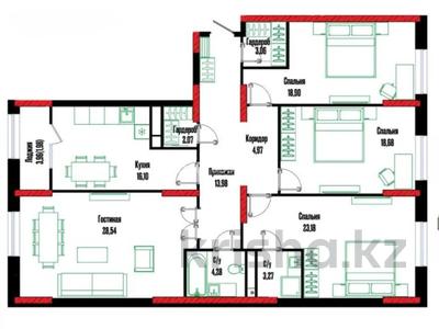 4-комнатная квартира · 140 м² · 15/17 этаж, Бухар жырау 12/2, 12/3 за 86 млн ₸ в Астане, Есильский р-н