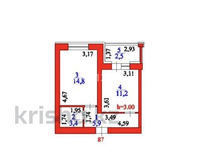 1-комнатная квартира · 38 м² · 1/12 этаж, ​Улица А 52, 2 за 19.2 млн ₸ в Астане, Сарайшык р-н