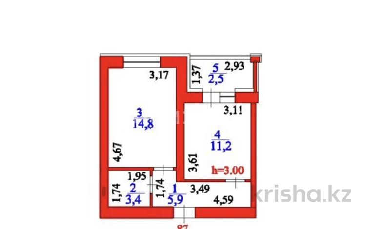 1-комнатная квартира · 38 м² · 1/12 этаж, ​Улица А 52, 2 за 19.2 млн ₸ в Астане, Сарайшык р-н — фото 2