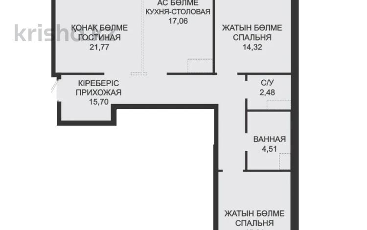 3-бөлмелі пәтер · 93.5 м² · 10/12 қабат, По ул. Ханов Керея и Жанибека, напротив Президентского парка 48 — БЕЗ КОМИССИИ, бағасы: ~ 66.5 млн ₸ в Астане, Есильский р-н — фото 29