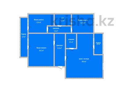 4-комнатная квартира · 123 м² · 9/9 этаж, 70 Квартал 48 за 49 млн 〒 в Костанае