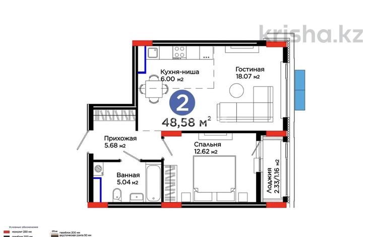 2-комнатная квартира · 49 м² · 4/9 этаж, Е 900 8 за 40.5 млн ₸ в Астане, Нура р-н — фото 2
