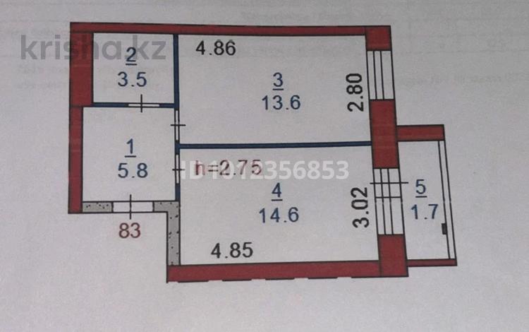 1-бөлмелі пәтер · 40 м² · 6/6 қабат, Микрорайон Береке, Микрорайон Береке 46 — Рядом остановки №38 и №10, магазины, стоматологический центр и новая ш, бағасы: 19.5 млн ₸ в Костанае — фото 2