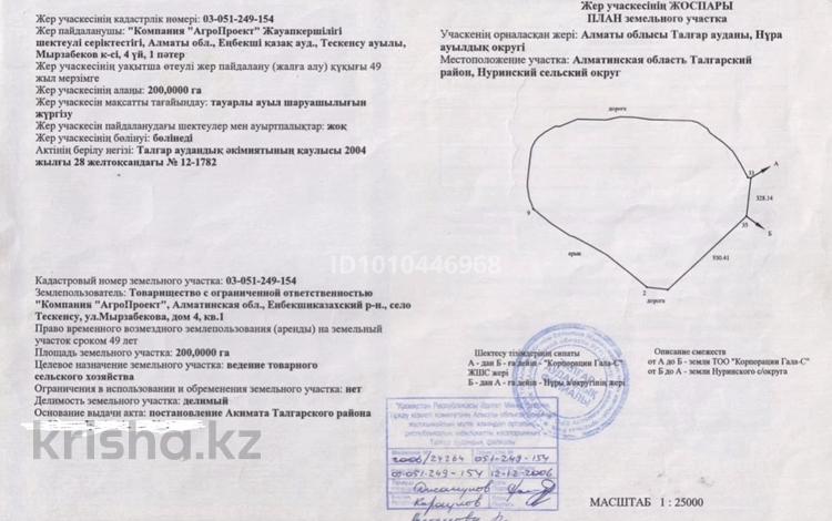 Участок · 200 га, Алатау за 110 млн ₸ — фото 2