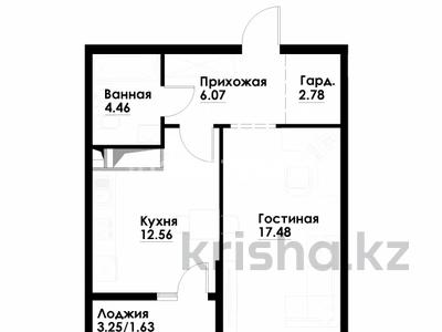 1-комнатная квартира · 43.45 м² · 5/12 этаж, ул. Фадеева, 38г 38г — Фадеева за 30.5 млн 〒 в Алматы, Алатауский р-н