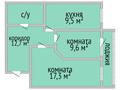 2-бөлмелі пәтер · 60 м² · 6/6 қабат, Нурсултана Назарбаева 223, бағасы: 22.5 млн 〒 в Костанае — фото 2