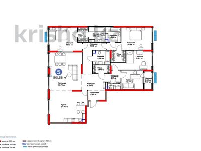 5-комнатная квартира, 190.58 м², Туркестан 2 — от -4% скидка за наличный расчет за ~ 170.2 млн 〒 в Астане, Есильский р-н