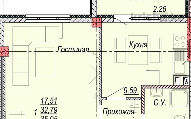1-бөлмелі пәтер · 36 м² · 4/5 қабат, Республика 1/1а 1/1а — Алтын дала, бағасы: 12 млн ₸ в Косшы — фото 6